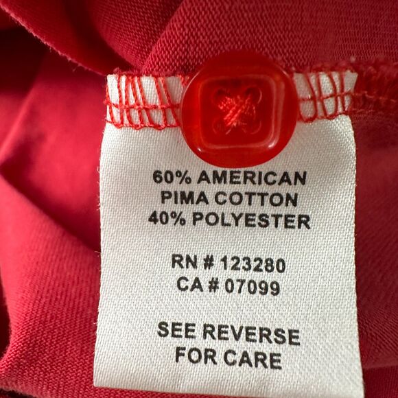 Travis Mathew Polo Shirt Men’s Medium Pinkish Red Baltusrol Golf Course Cotton - Picture 6 of 9